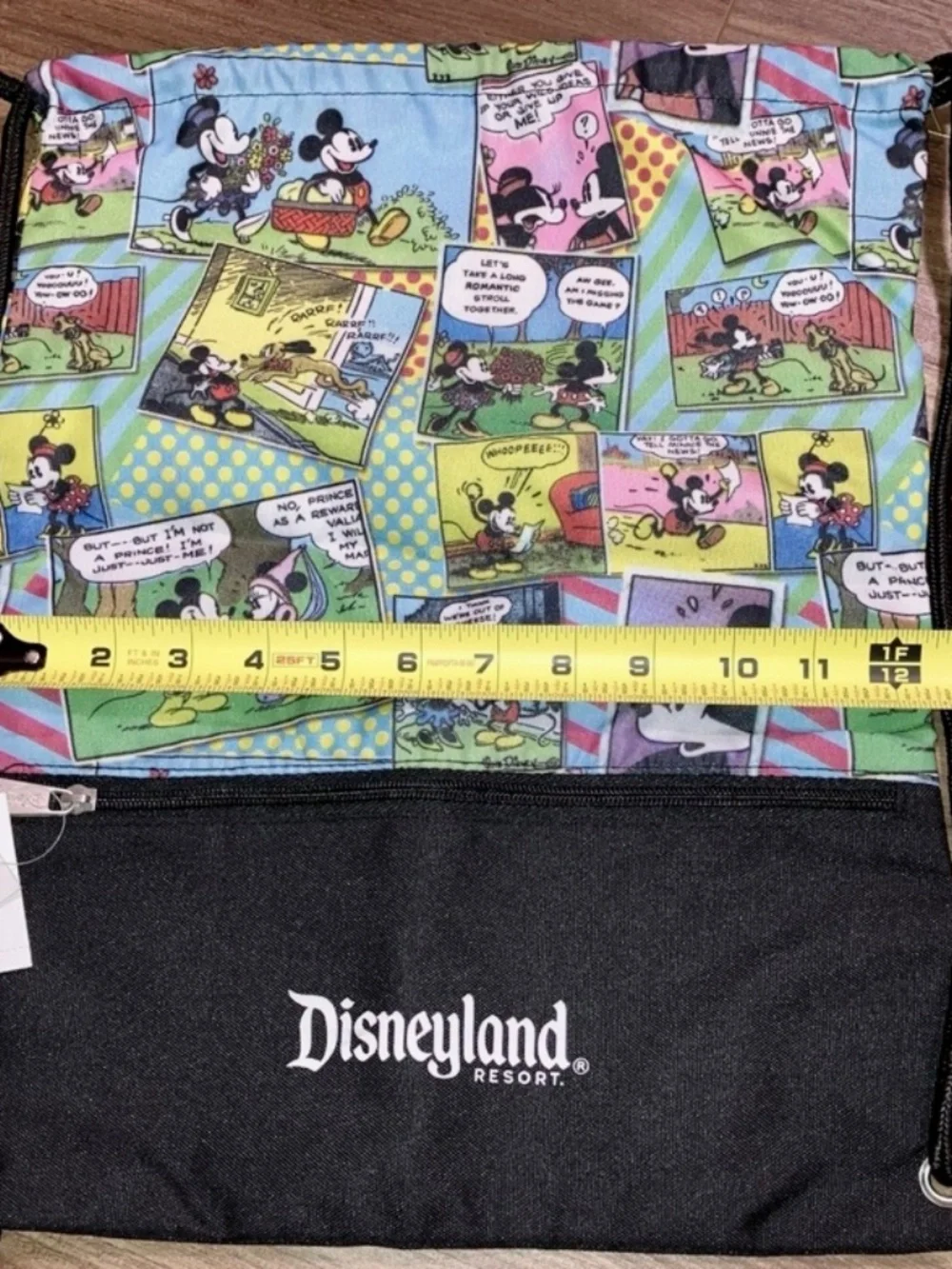 2 Walt Disney World Parks Mickey Mouse Drawstring Backpack $32 Comic Strip BNWT